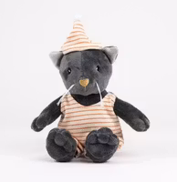 Mjukisdjur Grå Katt med Randiga Byxor och Mössa - Egmont Toys Malo Katt Mörkgrå