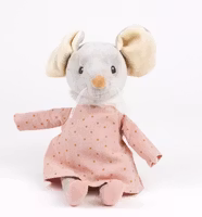 Mjukisdjur Grå Mus i Rosa Prickig Klänning - Egmont Toys Musen Agathe