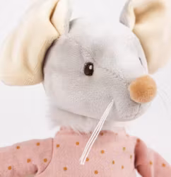Mjukisdjur Grå Mus i Rosa Prickig Klänning - Egmont Toys Musen Agathe