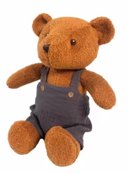 Mjukisdjur Nalle med Blå Hängselbyxor - Egmont Toys Gabin Björn