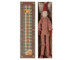 Maileg Pixy i Ask med Långa Ben och Magneter i Händerna - Long Legged Randig Tomte