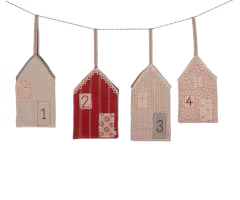 Maileg Adventskalender i Tyg 1 - 4 Hus - Christmas Street