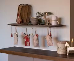Maileg Adventskalender i Tyg 1 - 4 Hus - Christmas Street