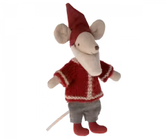 Maileg Tomtemus med Säck och Litet Pepparkakshus - Santa Mouse Big Brother