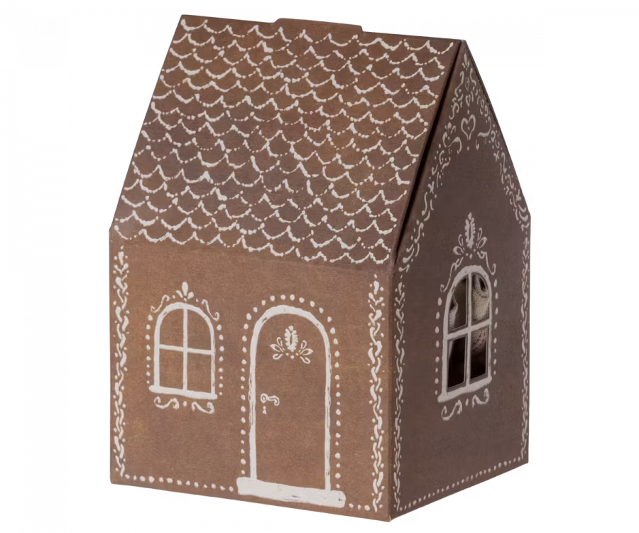 Maileg Tomtemus med Säck och Litet Pepparkakshus - Santa Mouse Big Brother