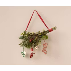 Maileg Julstrumpa till Dockskåpet - Rutig Röd Stocking Ornament Checked Red