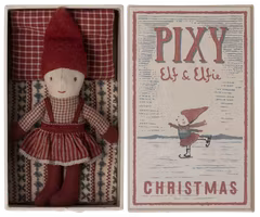 Maileg Tomtenisse Flicka i Bäddad Ask - Pixy Elfie in Matchbox
