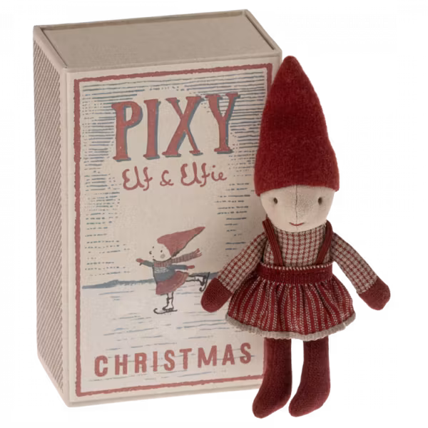 Maileg Tomtenisse Flicka i Bäddad Ask - Pixy Elfie in Matchbox