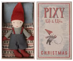 Maileg Tomtenisse Pojke i Bäddad Ask - Pixy Elf in Matchbox