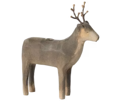 Maileg Ljusstake Ren i Trä med Vacker Finish - Medium Reindeer