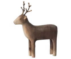 Maileg Dekoration Ren i Trä med Vacker Finish - Reindeer Small
