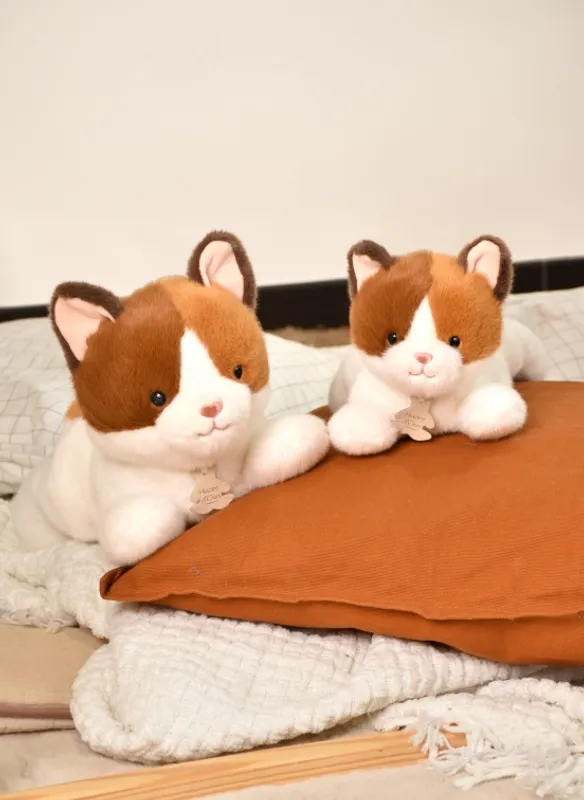 Mjukisdjur Katt Trefärgad Brun Svart Vit - Les P'tits Relax Doudou et Compagnie