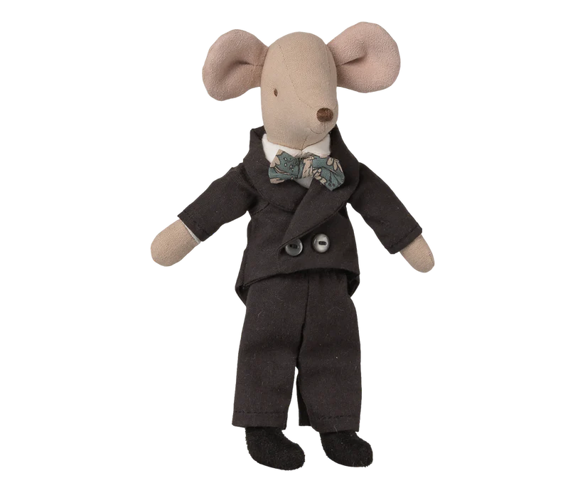 Maileg Kläder till Pappa Mus Brudgum - Kostym med Frack , Vit Skjorta och Fluga Bröllopskläder - Maileg S/S-26
