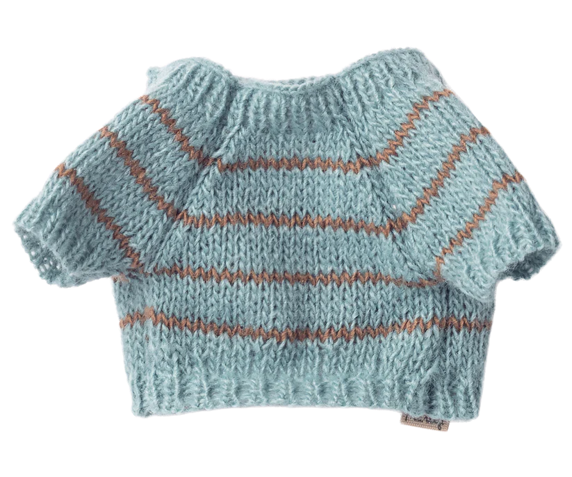 Maileg Tillbehör till Valp Stickad Tröja Randig Blå - Maileg S/S-26