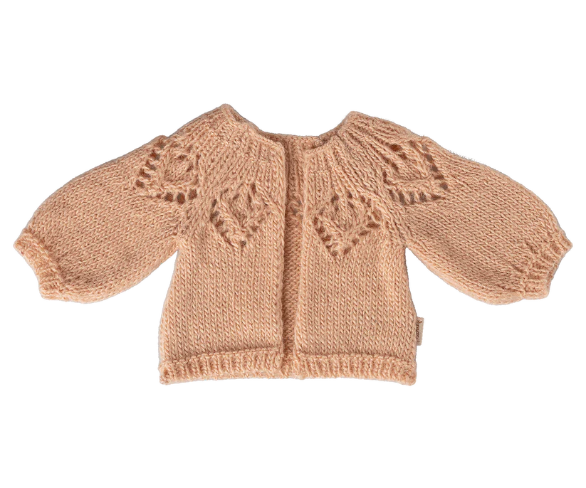Maileg Tillbehör till Kanin Storlek 3 - Stickad Kofta Ljusrosa / Cardigan Light Rose - Maileg S/S-26