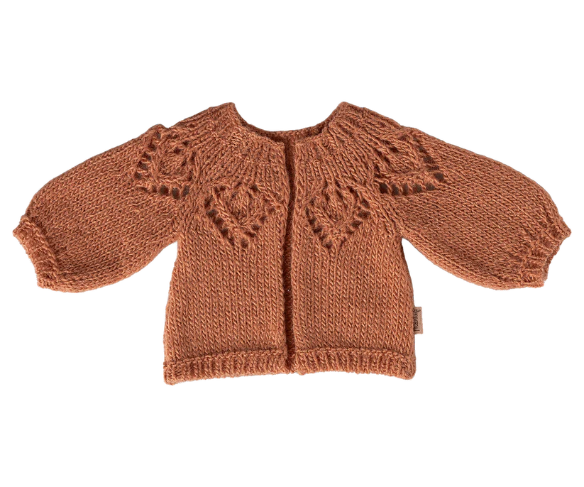 Maileg Tillbehör till Kanin Storlek 3 - Stickad Kofta Mörkrosa / Cardigan Vintage Rose - Maileg S/S-26
