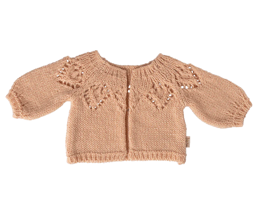Maileg Tillbehör till Kanin Storlek 4 - Stickad Kofta Ljusrosa / Cardigan Light Rose - Maileg S/S-26