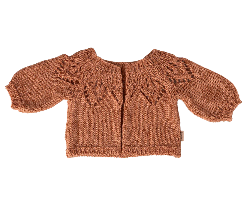 Maileg Tillbehör till Kanin Storlek 4 - Stickad Kofta Mörkrosa / Cardigan Vintage Rose - Maileg S/S-26