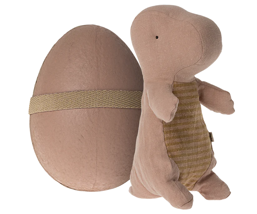 Maileg Dinosaurie Gantosaurus i Ägg Small Rosa - Old Rose