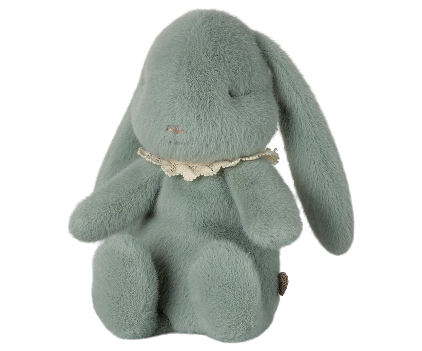 Maileg Blått Påskägg i Metall med Plysch Kanin och Rosett - Mint