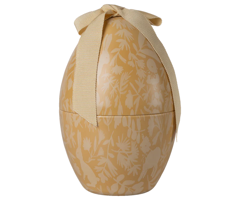 Maileg Stort Påskägg i Metall med Rosett Gult - Cream Yellow Medium Maileg S/S-26