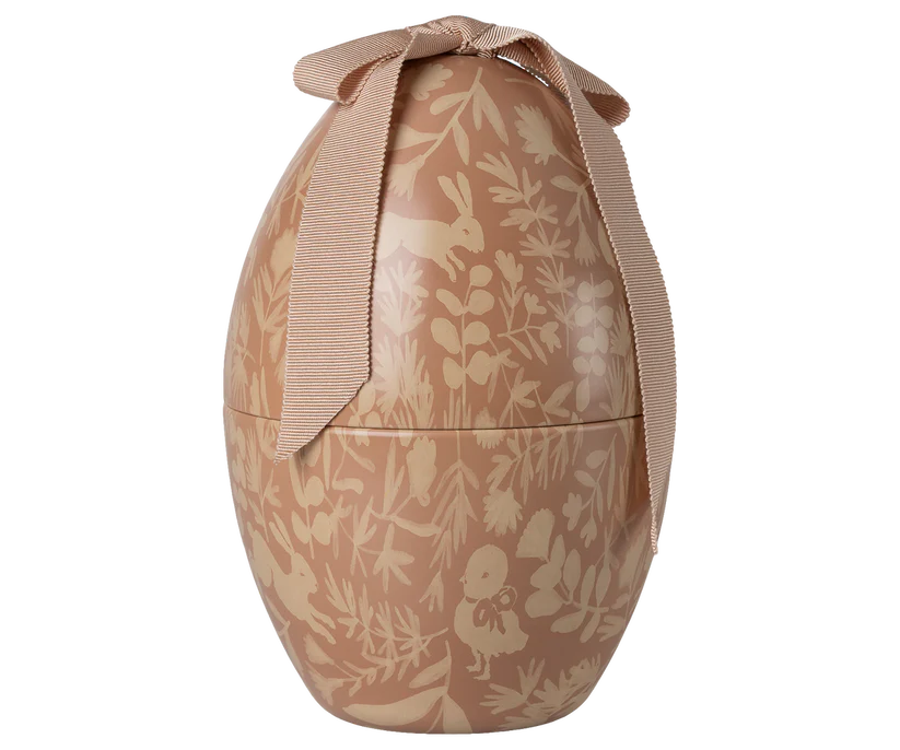 Maileg Stort Påskägg i Metall med Rosett Rosa - Powder Medium Maileg S/S-26