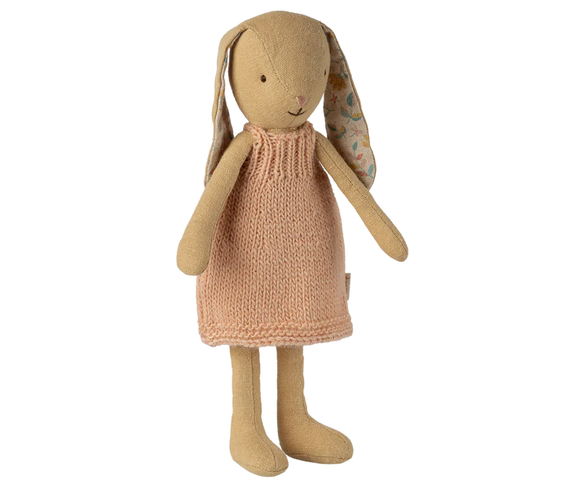 Maileg Ljusgul Kanin Storlek 1 - Bunny med Stickad Klänning Cream Yellow - Maileg S/S-26