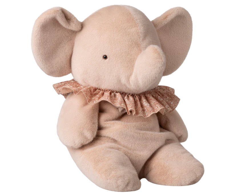 Maileg Rosa Elefant i Plysch med Blommig Krage - Maileg S/S -26