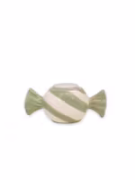 Ljuslykta Randig Karamell Grön & Vit - Mitt & Ditt S/S-26 Tivoli Godis för Värmeljus