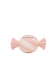 Ljuslykta Randig Karamell Rosa & Vit - Mitt & Ditt S/S-26 Tivoli Godis för Värmeljus