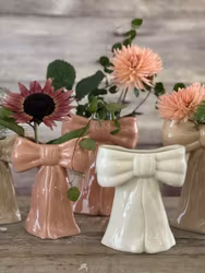 Vas i Stengods Rosett Rosa - Mitt & Ditt S/S-26 Kruka Happy Bow L