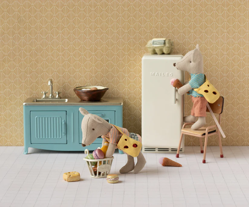 Maileg Kök till Mus med Bröd - Ugn Spis Diskho Blått - Maileg S/S-26