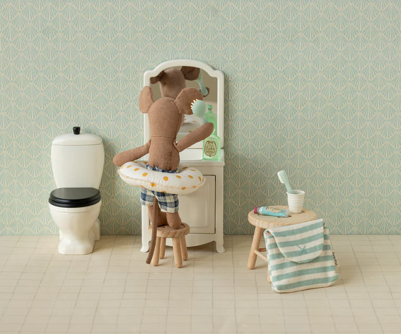 Maileg Set med Necessär, Spegel, Parfym och Tandborste - Blå - Maileg S/S-26