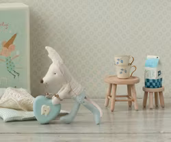 Maileg Lillebror Mus Tandfe i Bäddad Ask med Trollspö & Tandask - Blå