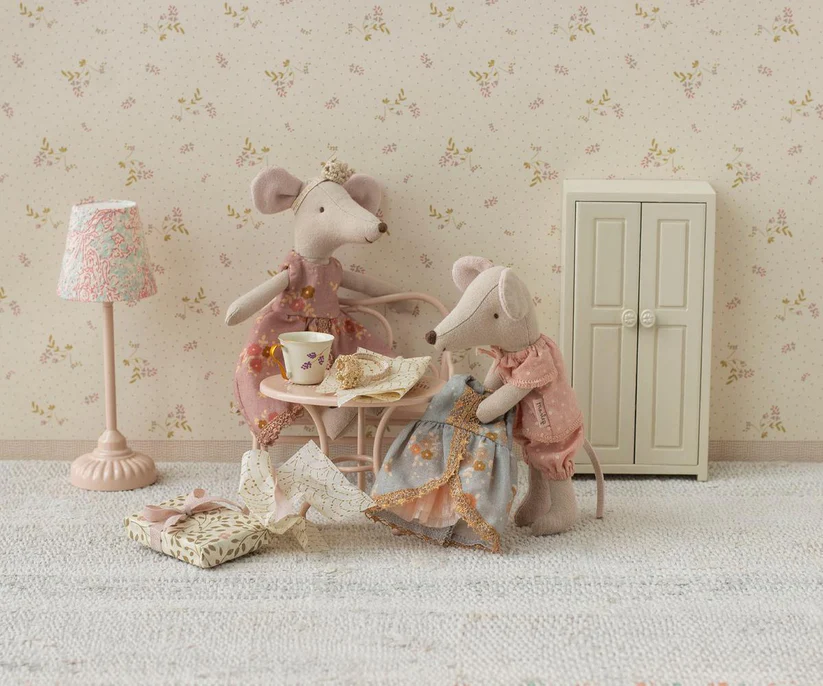 Maileg Vintage Golvlampa Liten Mönstrad Rosa - Maileg S/S-26