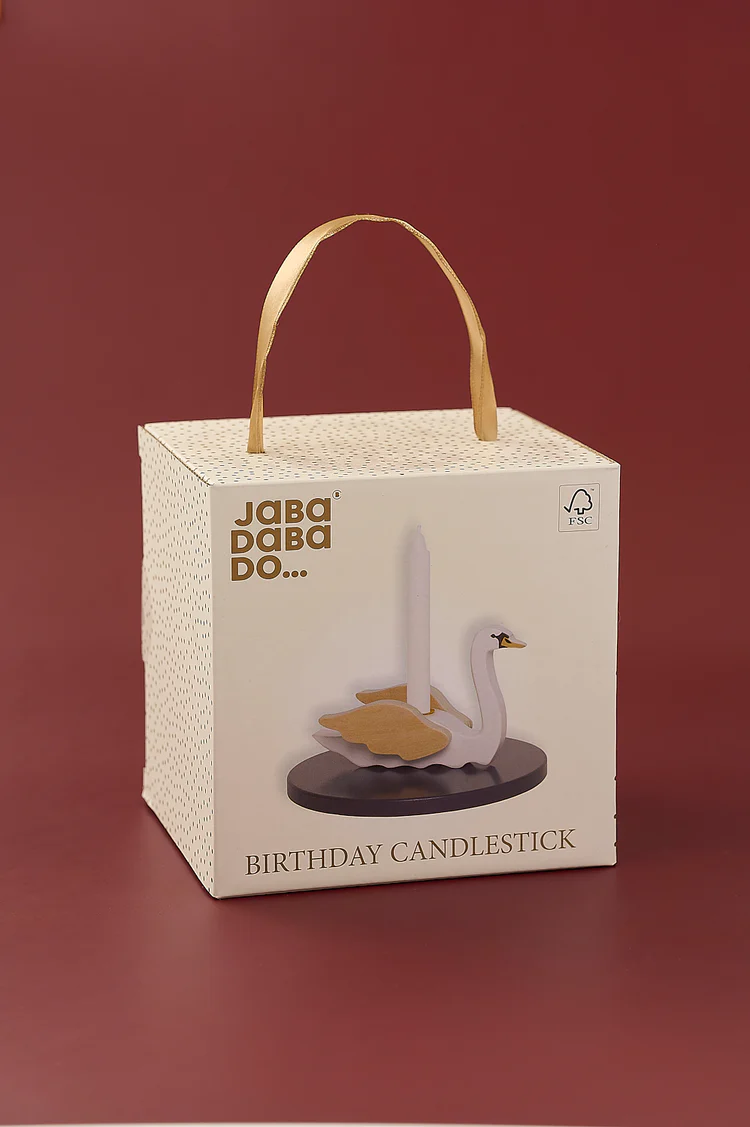 Ljusstake Svan Kalaståg - Jabadabado Dekoration Födelsedag i Trä