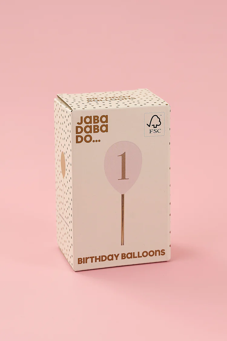 Siffror till Födelsedagståg 0 - 9 - Jabadabado Sifferballonger i Trä Beige med Guldsiffror