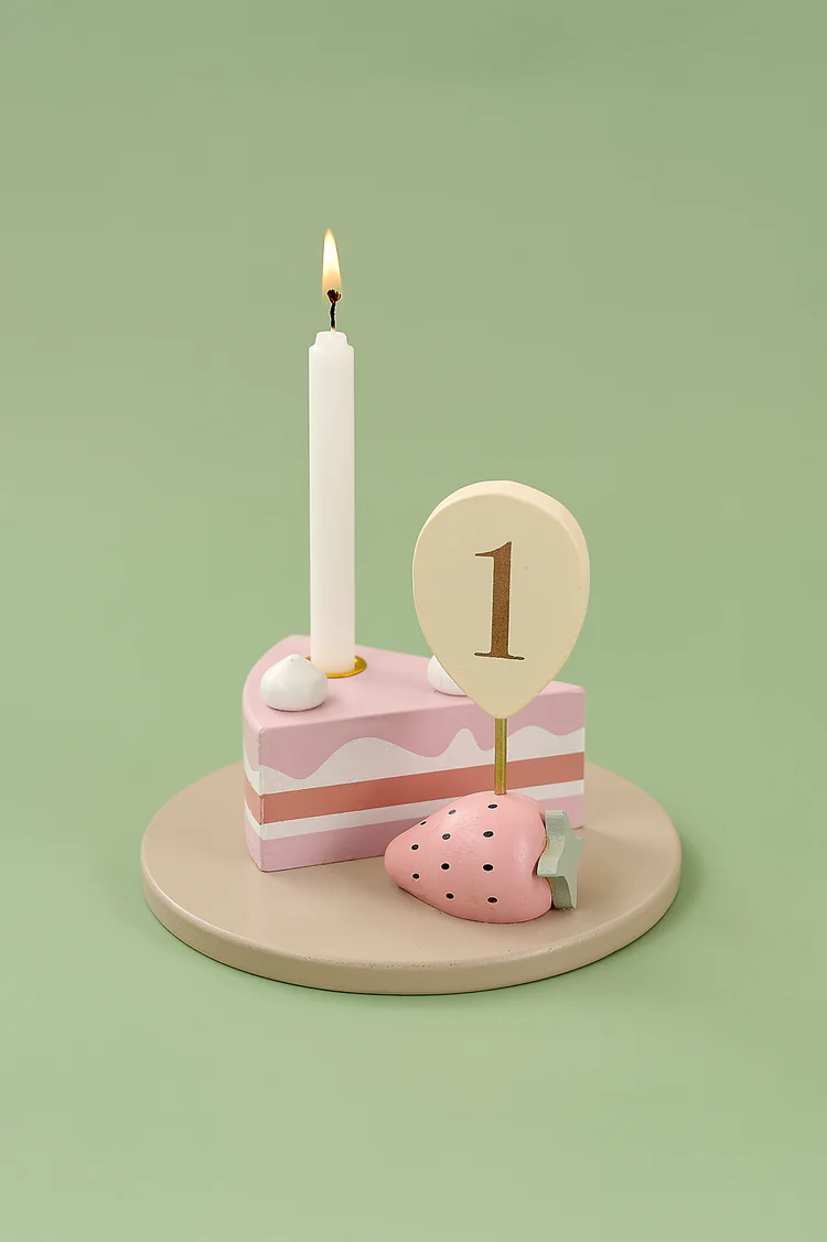 Siffror till Födelsedagståg 0 - 9 - Jabadabado Sifferballonger i Trä Beige med Guldsiffror