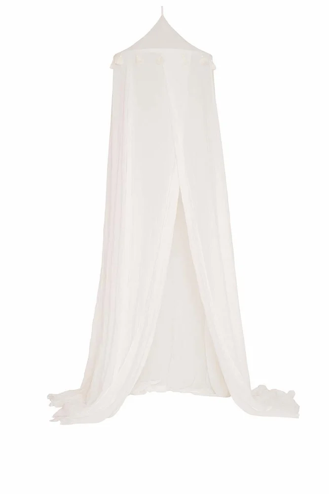 Jabadabado Sänghimmel med Tofsar Vit - Dekoration till Barnrummet