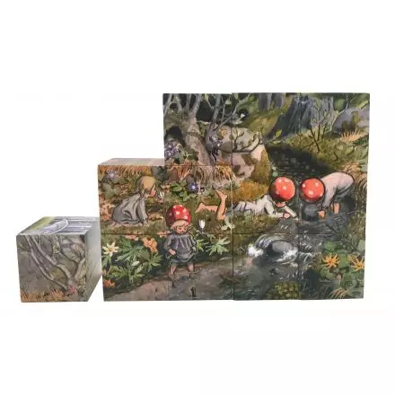 Tomtebobarnen Kubpussel - Pussel 12 Bitar Med 6 Olika Motiv Elsa Beskow