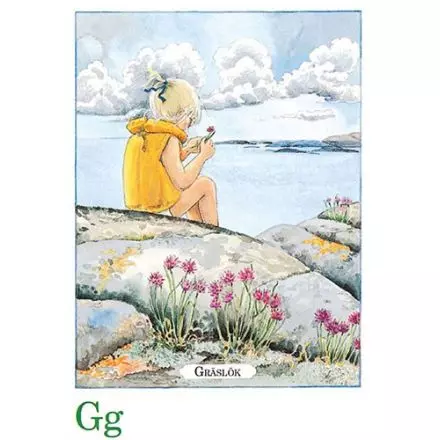 Vykort Majas Alfabet - G Som i Gräslök