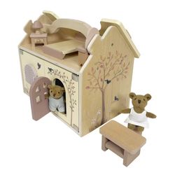 Litet Dockhus i Trä med Björnar och Möbler - Egmont Toys
