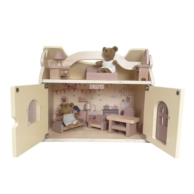 Litet Dockhus i Trä med Björnar och Möbler - Egmont Toys