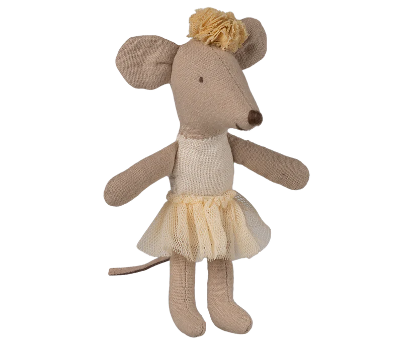 Maileg Ballerina Lillasyster Mus med Ballerinakjol - Offwhite Vit