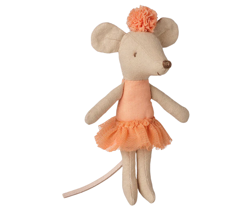 KOMMER I OKTOBER Maileg Ballerina Lillasyster Mus med Ballerinakjol - Aprikos Orange - Maileg A/W -26