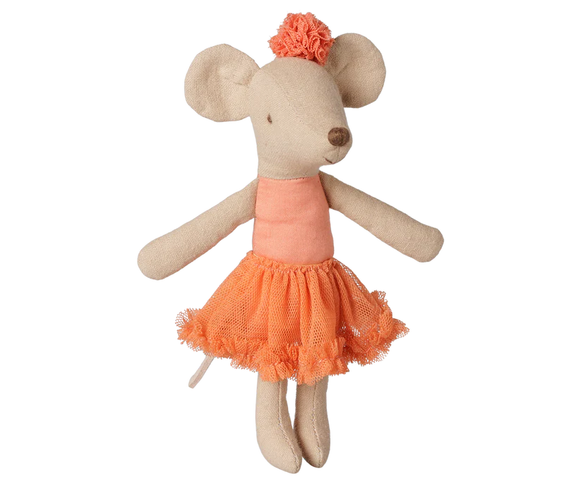 KOMMER I OKTOBER Maileg Ballerina Storasyster Mus med Ballerinakjol - Aprikos Orange - Maileg A/W -26