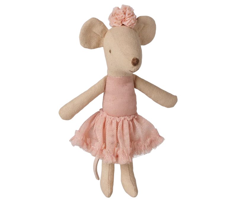 KOMMER I OKTOBER Maileg Ballerina Storasyster Mus med Ballerinakjol - Rosa Light Heather - Maileg A/W -26