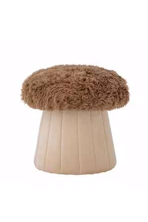 Bloomingville Sittpuff Lurvig Svamp Brun Beige - Bertil Pouf Puff