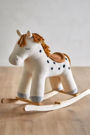Bloomingville Gunghäst Vit med Svarta Prickar - Merlen Rocking Toy Horse