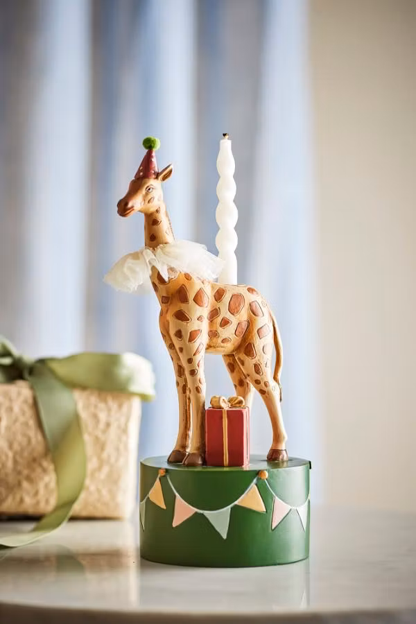 Bloomingville Ljusstake Cirkus Giraff med Partyhatt - Flor Kalas Dekoration